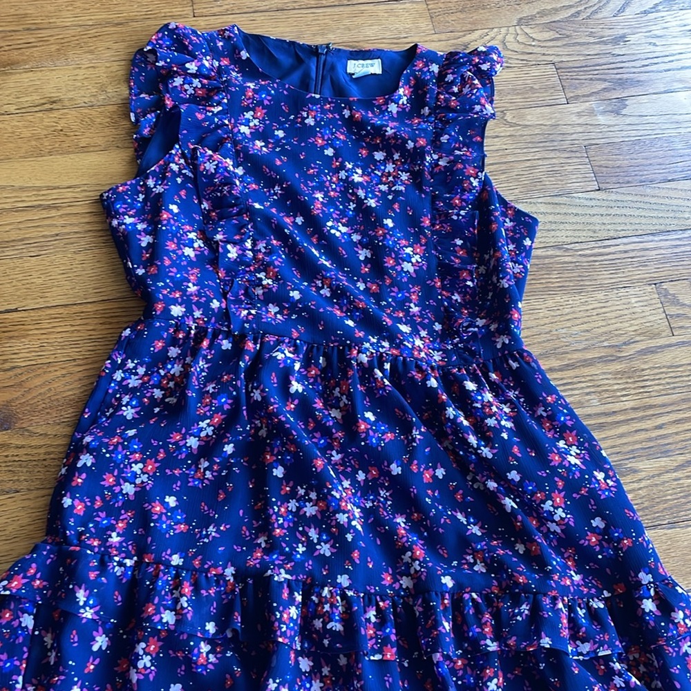 J. Crew | Navy Blue Floral Dress (2) - Picture 2 of 8